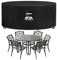 VDISRR Funda Mesa Exterior Impermeable Ø130 x 71 cm, Tela Oxford 420D Funda Protectora Muebles de Jardin Cubre Mesa y Sillas Exterior con Salida de Aire Anti-UV, Antivento, Antipolvo
