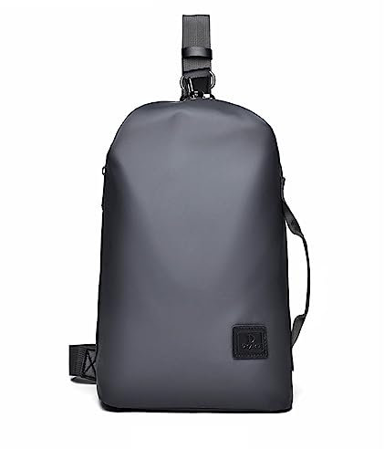 FANDARE Anti-Diebstahl Sling Bag Brusttasche Herren-Schultertaschen Umhängetasche Hängetasche Herrentasche Klein Reisetaschen Handgepäck zum Umhängen Freizeit Arbeit Büro Crossbody Tasche Grau