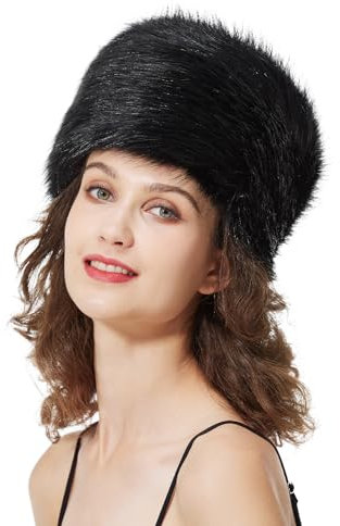 BEAUTELICATE Kunstpelz Mütze Damen Pelzmütze Winter Cossack Russische Mütze Kuschelig Fellmütze Warm für Reise Skifahren Reise Skifahren