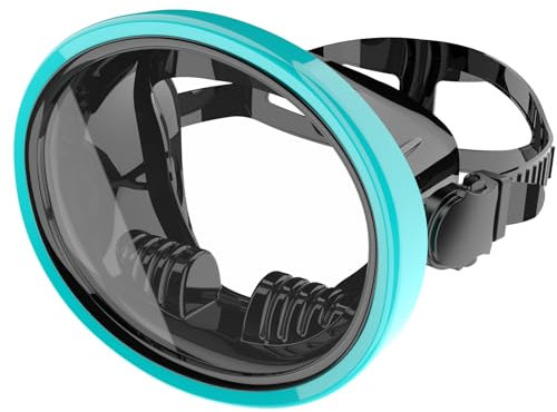 Muqqa Taucherbrille Erwachsene /Professioneller Vollgesichts Taucherbrille/ Tauchermaske für Herren Damen/Spearfishing Schwimmbrille/Anti-Leck Gehärtetes Glas Oval 180°Panorama Schwimmmaske