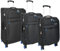 House Of Leather Quito Koffer mit 8 Rädern, erweiterbar, Schwarz / Grün / Rosa, Schwarz , Set of 3 (C,M,L), Gepäck