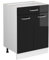 Vicco Unterschrank R-Line, Schwarz Hochglanz/Weiß, 60 cm mit Schubladen, ohne Arbeitsplatte