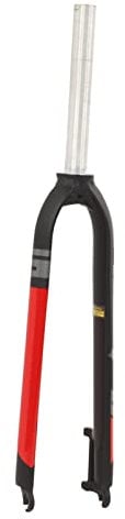 Rigid Bicycle Fork High Strength Lightweight Aluminium Alloy 160mm Brake Disc Rigid Fork for Mountain Bike for 26in/27.5in/29in Universal Size (Black Red)
