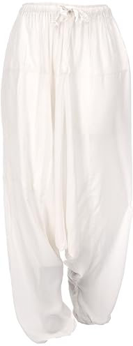 GURU SHOP Haremshose, Pluderhose, Pumphose, Aladinhose - Weiß, Damen, Synthetisch