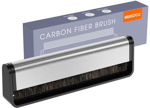 Mersoco Vinyl Record Cleaning Brush - Professional Carbon Fiber Anti-static Cleaner to Remove Dust and Dirt - LP Ultra-fine and Gentle Carbon Fiber Brush - Protect Record Collection