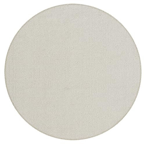 the carpet Boho Natur Wool Handgewebter Wollteppich im natürlichen skandinavischen Boho-Look, Handarbeit für einen einzigartigen Stil, Creme, 160 cm Rund