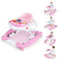 COSTWAY 6 in 1 Lauflernhilfe, Lauflernwagen mit abnehmbarem Spielboard & Fußpolster, Baby Walker höhenverstellbar & klappbar, Laufwagen mit Musik & Licht, Gehfrei baby ab 6 Monaten (Rosa)