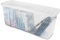 #11 AUFBEWAHRUNGSBOX - für 36 DVDs - Aufbewahrungsbox mit Deckel 1 Stück - 60x20x25cm - transparent klar - stapelbar - Kunststoff Box Stapelkiste Unterbettkommode Büro