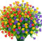 N&T NIETING Kunstblumen wie Echt, 6 Bündel UV-beständige Künstliche Blumen, Faux Kunststoff Deko Blume Balkonpflanzen für Home Garten Balkon Frühlingsdeko Outdoor Deko (Rot Orange Lila)