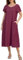 TOMEEK Robe Longue Femme Elegant Col Rond A Ligne Robes Casual Décontractée Robe Boheme Chic et Elegant Ete à Manche Courte Robe Casual Oversized avec Poches(Violet,XL)