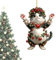 Hängende Katzen Weihnachtsornamente | 2D Acryl Katzen Weihnachtsbaumschmuck | Rosen Schwarzer Katze Weihnachtsbaum Hängeanhänger | Auto Rückspiegel Anhänger Kätzchen Ornamente für Weihnachts Deko