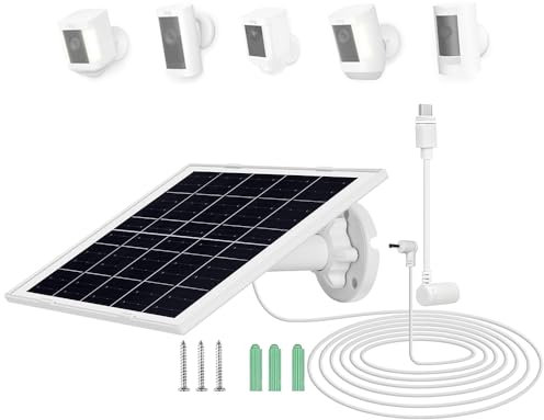 8W/5V Solarpanel, Schnellladung, integrierter Spannungsregler PCB, Schutzausrüstung, IP65 für Ring-Kamera Spotlight Cam Plus/Pro, Stick Up Cam Battery 2nd/3rd Generation