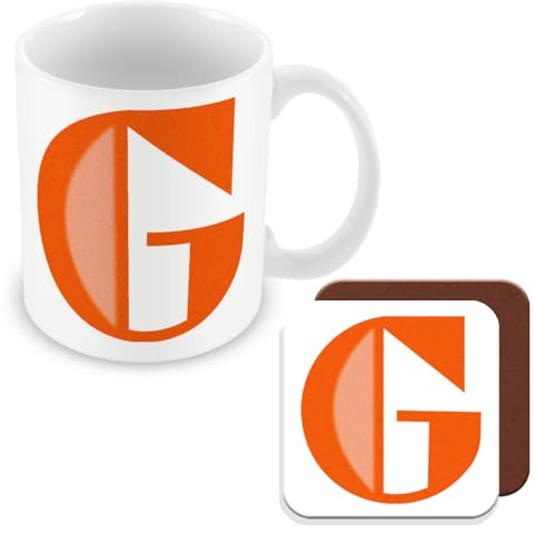 MUGGZ - Alphabet Initial Letter G - Mug & Coaster Giftset with Monogram - Each Letter A Unique Individual Design