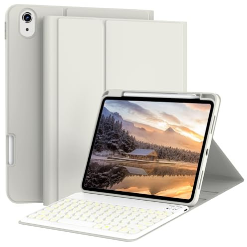 JKSML Custodia per iPad 11/10a generazione con tastiera 11 A16 2025 10a generazione 10,9 pollici 2022 copertura per tastiera wireless staccabile Folio retroilluminata sottile e leggera con