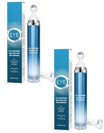 Koffein Augenserum mit Rollerball 5% Koffein & Pflanzenextrakte Reduziert Augenschwellungen Eye Serum, Dunkle Augenringe & Feine Linien Kühlende Massage für strahlende Augen Für alle Hauttypen (2)