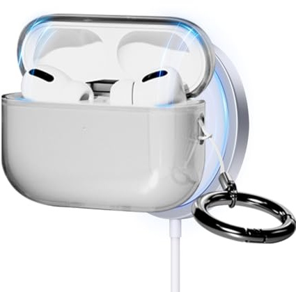 Haofun Funda de Silicona Compatible con AirPods Pro 3 Auriculares, Funda Protectora De Silicona Líquida De Cuero Suave [Protección Integral, Impermeable, Anticaída] - Transparente