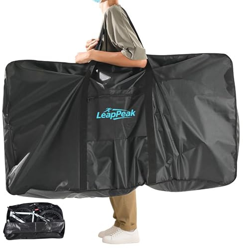 LeapPeak Fahrrad Transporttasche Wasserdicht Fahrradtasche Klapprad Tasche 1680D Tragetasche für 26-27.5 Zoll Fahrrad Reisetaschen für Transport, Flugreisen, Radfahren im Freien