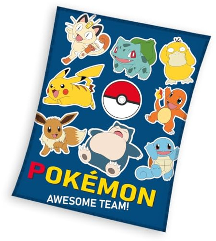 Carbotex Pokemon Fleecedecke Kuscheldecke 130 x 160 cm