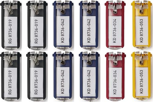 Durable® Schlüsselanhänger KEY CLIP - DAS ORIGINAL - mit Beschriftungsfeld & Schlüsselring - Schlüssel-Anhänger zum Beschriften für Auto, Büro & Haus - Key Holder mit Easy Clips schnell & einfach
