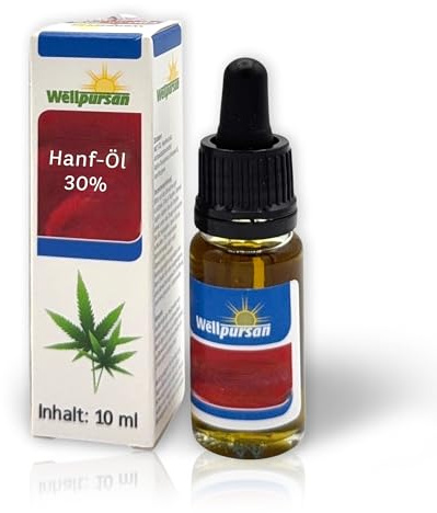 Wellpursan Hanföl 30% (10ml) – Hochwertiges Hanföl für Wohlbefinden & Entspannung – vegan & natürlich - Niederländisches Qualitätsprodukt auf Olivenöl Basis - Natürlich & Vegan
