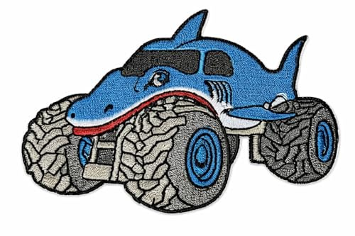 Monster Truck Iron On Patch – Off-Road Vehicle Applique for Jackets, Bags, Hats, Jeans and Crafts