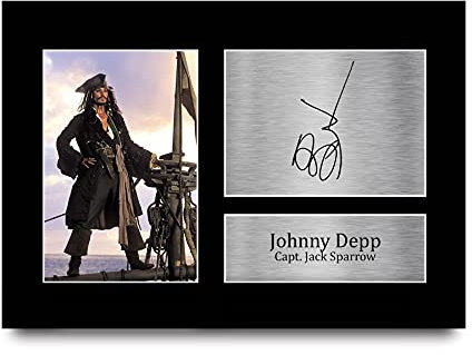 HWC Trading Johnny Depp A4 Ungerahmt Signiert Gedruckt Autogramme Bild Druck-Fotoanzeige Geschenk Für Pirates Of The Caribbean Filmfans
