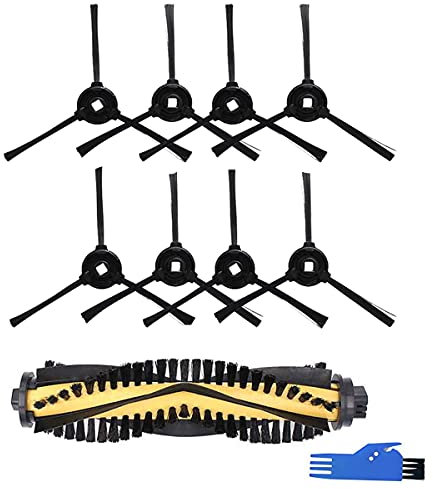 ZRF 1 Hauptbürste, 8 Seitenbürsten, 1 Reinigungsbürsten-Ersatz-Zubehör-Set für Hosome V701S Staubsauger.
