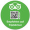 Social Media Aufkleber mit QR Code Link für Firmen Unternehmen Marken Sticker personalisiert für Auto Bus Schaufenster Theke Marketing Werbung (08 Tripadvisor, Rund)