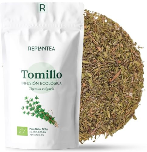 INFUSION DE TOMILLO 100% Ecológica 120g (+60 Tazas) | Tomillo Infusión Expectorante para Combatir Catarros y Tos REPLANTEA®