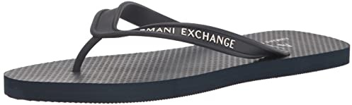 Armani Exchange A|X Herren Logo Flip Flop, Marineblau, 42 EU