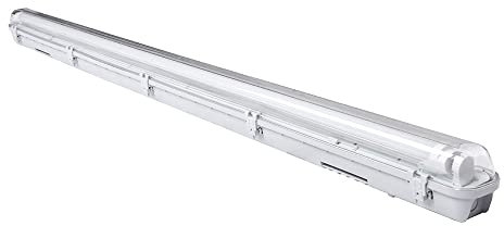 Ikodm Reglette LED lámpara LED para ambientes húmedos, 24 W, IP65, tubo LED de 150cm, 2040lm, sin parpadeos, tubo T8, para oficina, almacén, cocina, aparcamiento al aire libre, luz blanca frío 6000 K