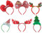 6 Piece Christmas Headbands for Adults Women Kids Baby Girls Christmas Head Boppers Xmas Headbands for Christmas Hairband Hair Bands Headwear Xmas Christmas Hats Xmas Tree Reindeer Antlers Headband