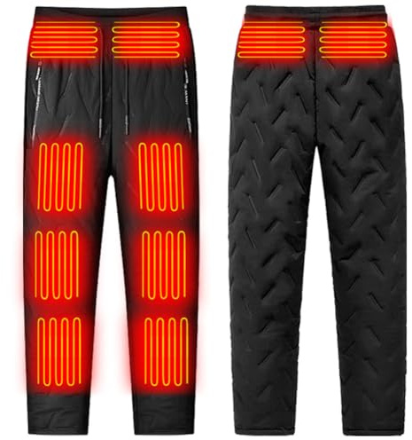 Heated Pants for Men Women 10 Heating Zones 3 Temperature Control Electric Heated Warm Trousers for Hiking Winter(No Battery)