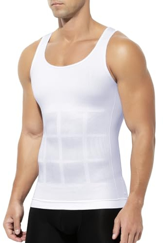 Casey Kevin Men's Shapewear Compression Shirts Slimming Vest | Tummy-tuck Undershirt,Male Compression Vest, Slim Body Shaper, Abdomen Belly Control,Figure-Shaping Sleeveless Tank Tops
