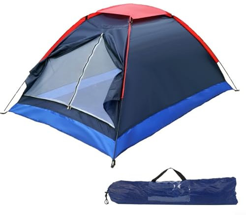 Campingzelt für 2 Personen, kompakt, 199,9 x 150,1 x 8,4 cm, Outdoor-Campingzelt für 2 Personen, wasserabweisend, wasserdicht, einfacher Aufbau, leicht, mit Tragetasche (Marineblau)