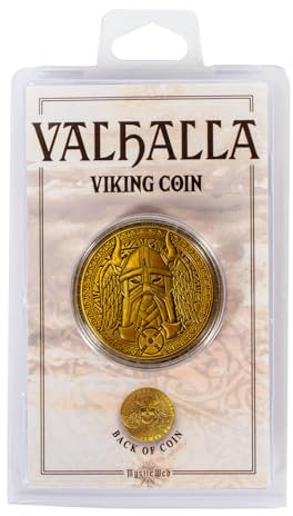 AAA Merchandise Limited Edition Wikingermünze - Geprägtes goldfarbenes Sammlerstück mit Wikinger-Krieger und Totenkopf mit nordischen Runen, aufwendige Details, für nordische Mythologie-Enthusiasten