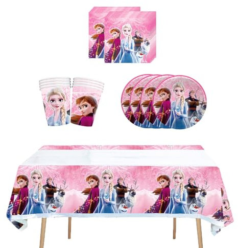 Frozen Elsa Party Supplies Elsa Birthday Decorations Frozen Birthday Decoration Elsa Birthday Tableware Frozen Elsa Tableware Set Frozen Party Tableware Elsa Party Tablecloth Frozen Plates Set