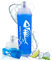 badaren Soft Flask 500 ml, Flasque Souple, Gourde Souple, Bouteille Pliable Sans BPA, Réutilisable, Flasque Running Adaptée pour Les Voyages en Plein Air, La Course, La Randonnée, l'Escalade (bleu)