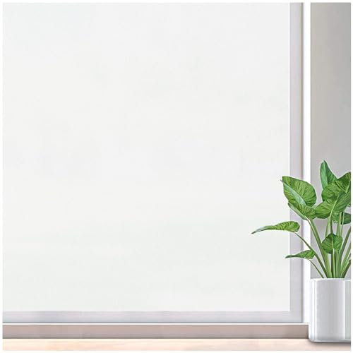 Lifetree Pellicola opaca per finestra in vetro smerigliato: adesivo senza adesivo e anti UV statico per casa, bagno, ufficio, 45 x 200 cm