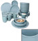 Ritzenhoff & Breker Jasper Graublau 32tlg Kombiservice für 8 Personen I Steingut-Geschirrset mit je 8x Kaffeebechern 170ml, Schalen 360ml, Suppenteller & Speiseteller I Frühstück, Mittag & Kaffee