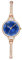 JewelryWe Damenuhr Glitzer Strass Uhr: Damen Elegant Analog Quarz Armbanduhr Kleine Lässige Uhren mit Blau Diamant-Schneid Zifferblatt und Rosegold Verstellbarem Schmalen Metallarmband