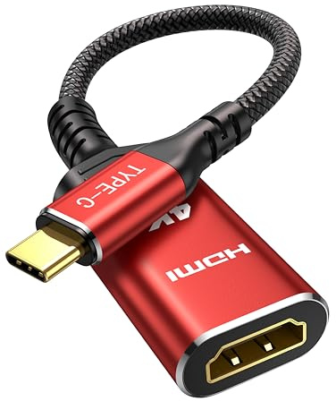 Highwings USB C HDMI Adapter 4K@60Hz,Thunderbolt 4 für iPhone 17/16Pro/Max | Type-C auf HDMI Adapter Thunderbolt 3/4 Kompatibel für iPhone 17/16/15 Pro/Max, MacBook Pro, iPad, Surface Book 2, Galaxy