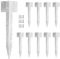TAICHEUT 10 soportes de ferrocarril, estacas plateadas para jardín, 41,5 x 11,5 cm, estacas de fijación de metal para valla de jardín, cama de plantación, pared de contención, borde de camino de