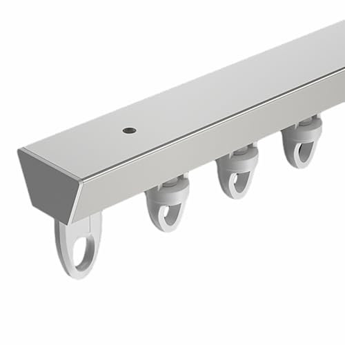 Vorhangschiene Gardinenschiene Gardinenstange Deckenvorhangschiene In V-Form, Verdunkelungsvorhang-Raumtrennschiene für Duschräume/Kliniken, Aluminium-Einzelschiene mit Haken, Volantsystem für Kranken