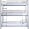 Habitat et Jardin Lit superposé en métal Triple Havin - 90 x 190 cm - Gris