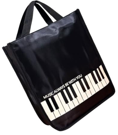 UTHCLO Music Sheet Bag for Violin and Ukulele Tote Stylish Piano Pattern Convenient Storage for Students
