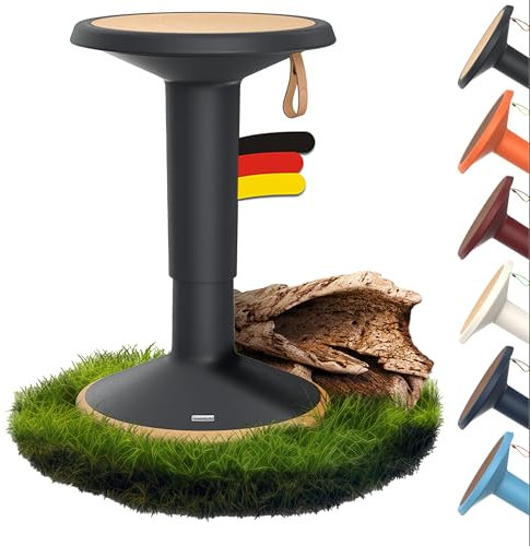 Interstuhl UPis1 - ergonomischer Sitzhocker mit Schwingeffekt - höhenverstellbar - Hocker mit rutschhemmender Standfläche & Kippschutz - Bürohocker (ECO Schwarzgrau, ECO UP Sitzhocker)
