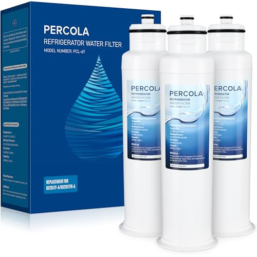 PERCOLA HX2017FR-A/HX2017F-A Water Filter, Compatible with Hisense® HRF266N6CSE1, HRF266N6CSE, HRF209N6CSE, HRF254N6TSE, HRF254N6DSE Twist-In Refrigerator Models (3 Pack)