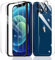 2×Screen Protector for iPhone 12 Mini + 2×Camera Lens Protector + 1×Back Tempered Glass Film + 1×Installation Frame, 9H Hardness Case Friendly HD Clear Scratchproof Impact Protection