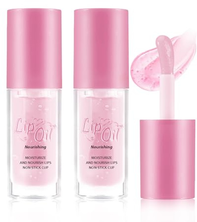 Boobeen 2-teiliges Lipgloss-Öl-Set, feuchtigkeitsspendender Lippenstift, hoher Glanz und intensive Feuchtigkeitsversorgung, langanhaltende Pflege und nicht klebrig